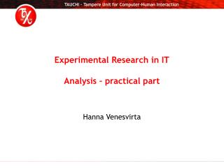Experimental Research in IT Analysis – practical part