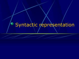 Syntactic representation