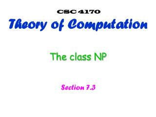 The class NP