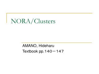 NORA/Clusters