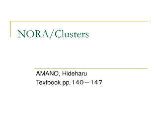 NORA/Clusters
