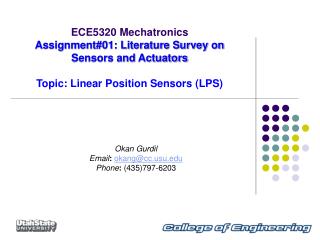ECE5320 Mechatronics Assignment#01: Literature Survey on Sensors and Actuators Topic: Linear Position Sensors (LPS)