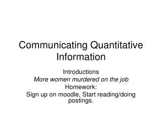 Communicating Quantitative Information