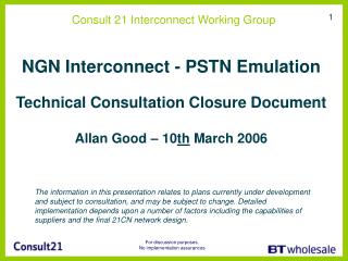 Consult 21 Interconnect Working Group
