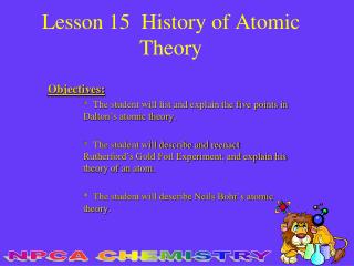 Lesson 15 History of Atomic Theory