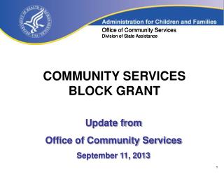 COMMUNITY SERVICES BLOCK GRANT