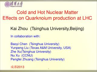 Kai Zhou (Tsinghua University,Beijing)