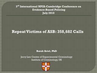 Repeat Victims of ASB: 358,682 Calls