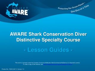 AWARE Shark Conservation Diver Distinctive Specialty Course - Lesson Guides -