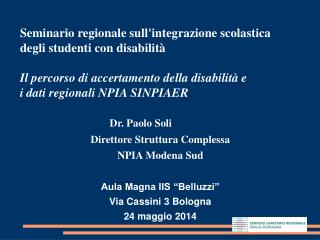 Seminario regionale sull'integrazione scolastica degli studenti con disabilità