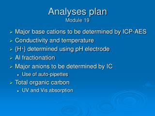 Analyses plan Module 19