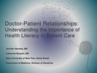 Doctor-Patient Relationships : Understanding the Importance of Health Literacy in Patient Care
