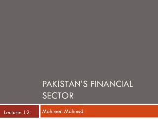 Pakistan’s Financial sector