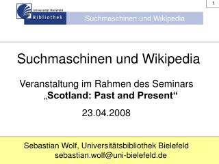Suchmaschinen und Wikipedia