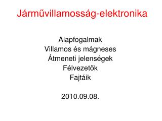 Járművillamosság-elektronika