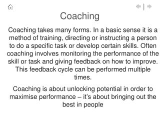 Coaching