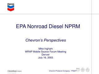 EPA Nonroad Diesel NPRM