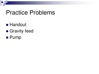 Practice Problems