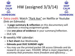 HW (assigned 3/3/14)