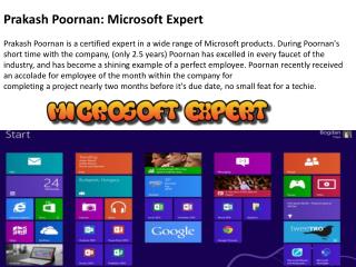 Prakash Poornan Microsoft Expert