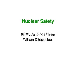 Nuclear Safety