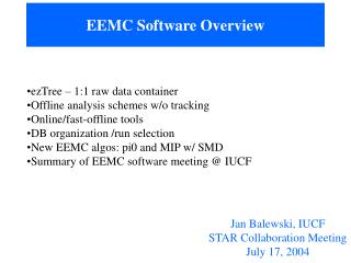EEMC Software Overview
