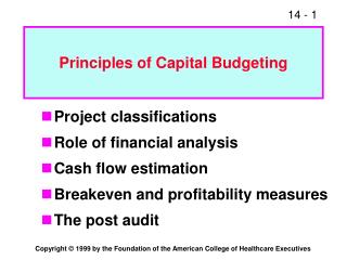 Principles of Capital Budgeting