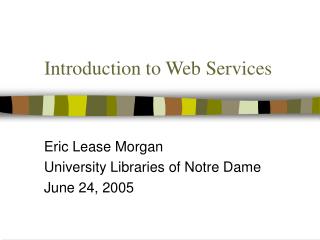 Introduction to Web Services