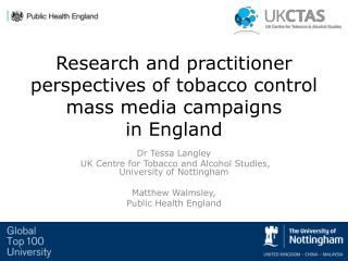 Research and practitioner perspectives of tobacco control mass media campaigns in England