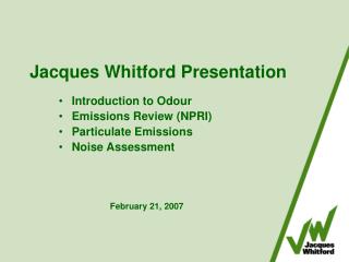 Jacques Whitford Presentation