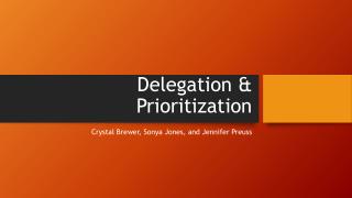 Delegation &amp; Prioritization