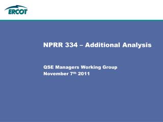 NPRR 334 – Additional Analysis