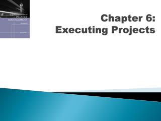 Chapter 6: Executing Projects