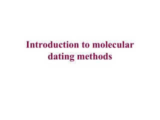 Introduction to molecular dating methods