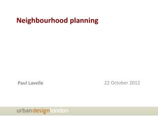 Neighbourhood planning