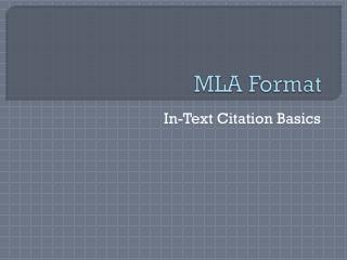 MLA Format