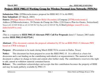 Project: IEEE P802.15 Working Group for Wireless Personal Area Networks (WPANs)