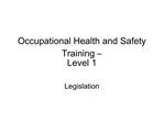 Occupational Health and Safety Training Level 1