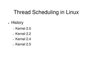 Thread Scheduling in Linux