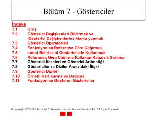 Bölüm 7 - Göstericiler