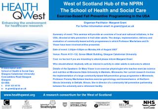 West of Scotland Hub of the NPRN The School of Health and Social Care