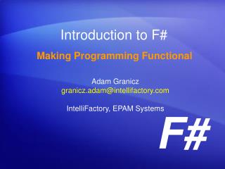 Introduction to F#