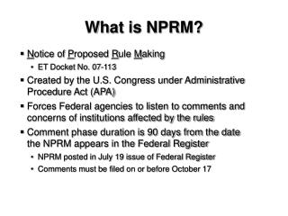 What is NPRM?