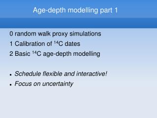 Age-depth modelling part 1