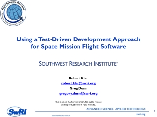 Using a Test-Driven Development Approach for Space Mission Flight Software