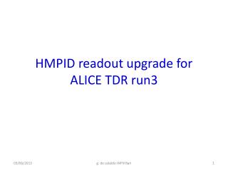 HMPID readout upgrade for ALICE TDR run3