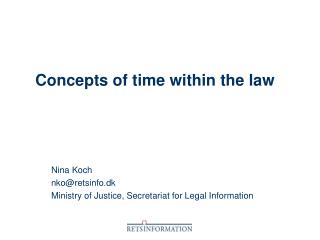 Concepts of time within the law