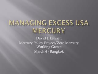 Managing Excess USA Mercury