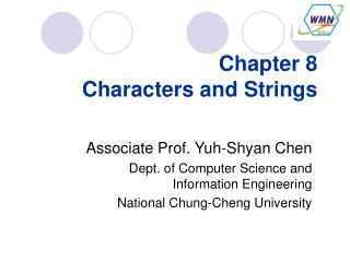 Chapter 8 Characters and Strings