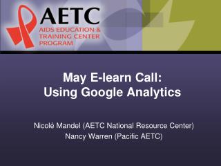 May E-learn Call: Using Google Analytics